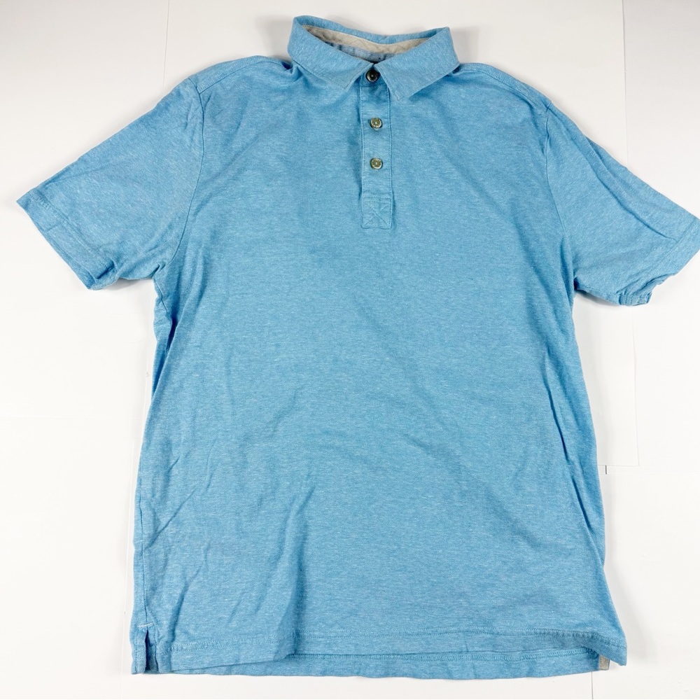 Tommy Bahama Light Blue Linen Blend‎ Polo Shirt Large